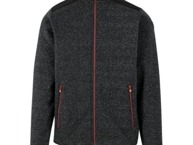 Mens wool Front zip top sweater black