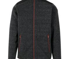 Mens wool Front zip top sweater black