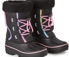 comfy Winter Boots for girls, Sizes 10 - black color